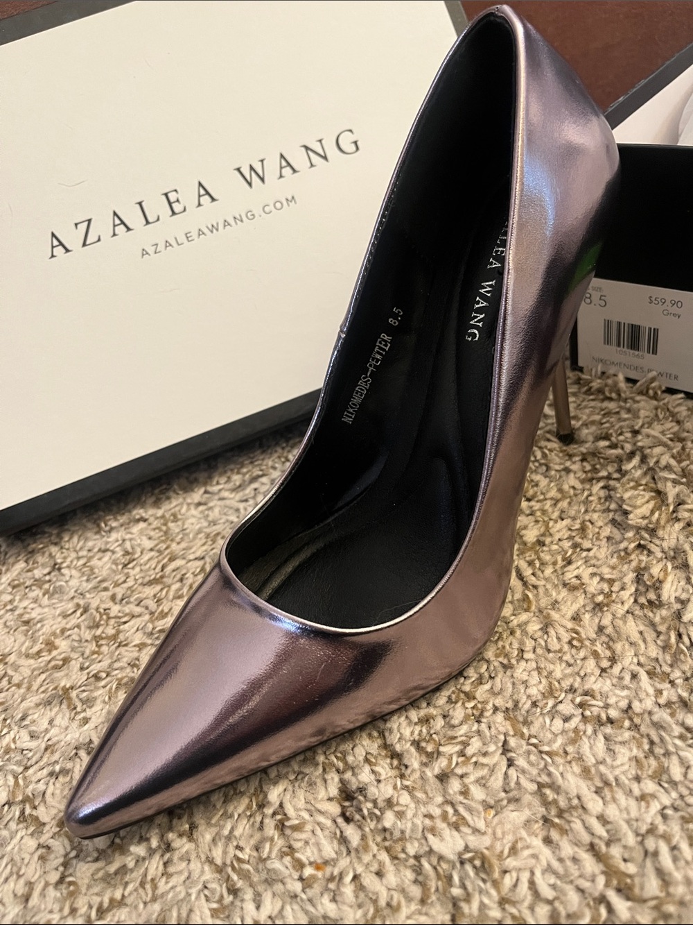 Azalea Wang Metallic Lavender Pointed-Toe Stiletto Heel